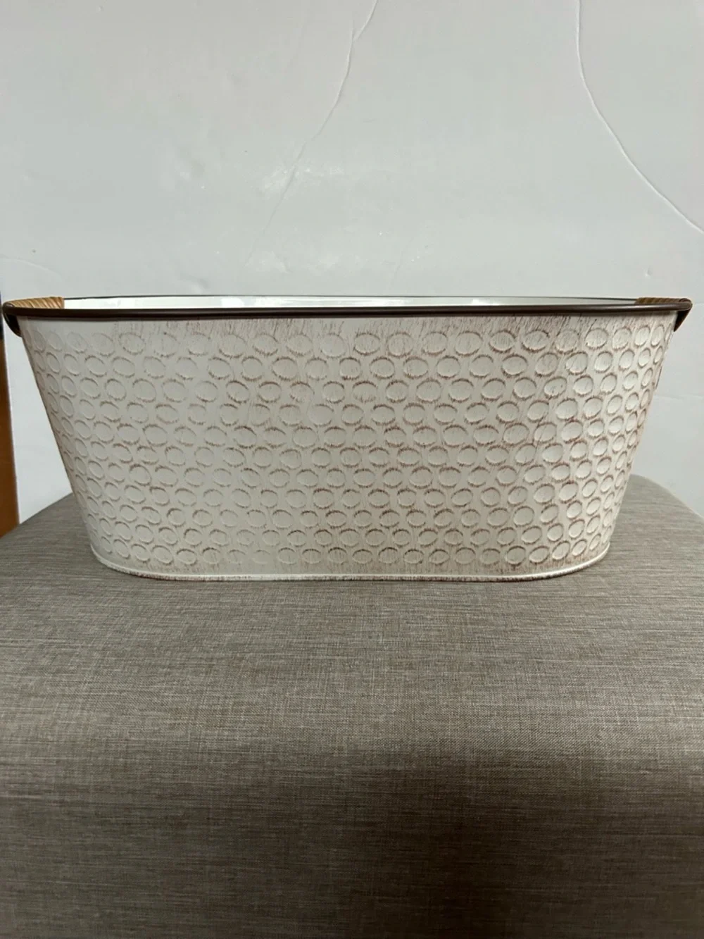 Better Homes And Gardens Antiqued White Galvanized Ice Bucket & Oval Tub - Picture 2 of 12